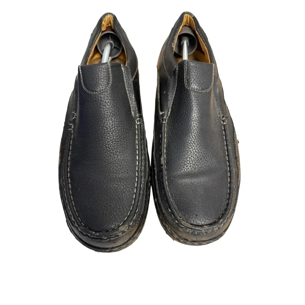 Solo Parker-100 Mens‎ Black Faux Leather Slip On Loafers Moc Toe Shoes Size 11